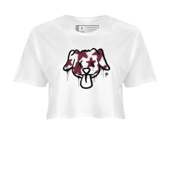 Air Jordan 1 High OG Metallic Burgundy shirts to match jordans Graffiti Dog sneaker match tees Air Jordan 1 Metallic Burgundy SNRT Sneaker Tees streetwear brand White 2 crop tee