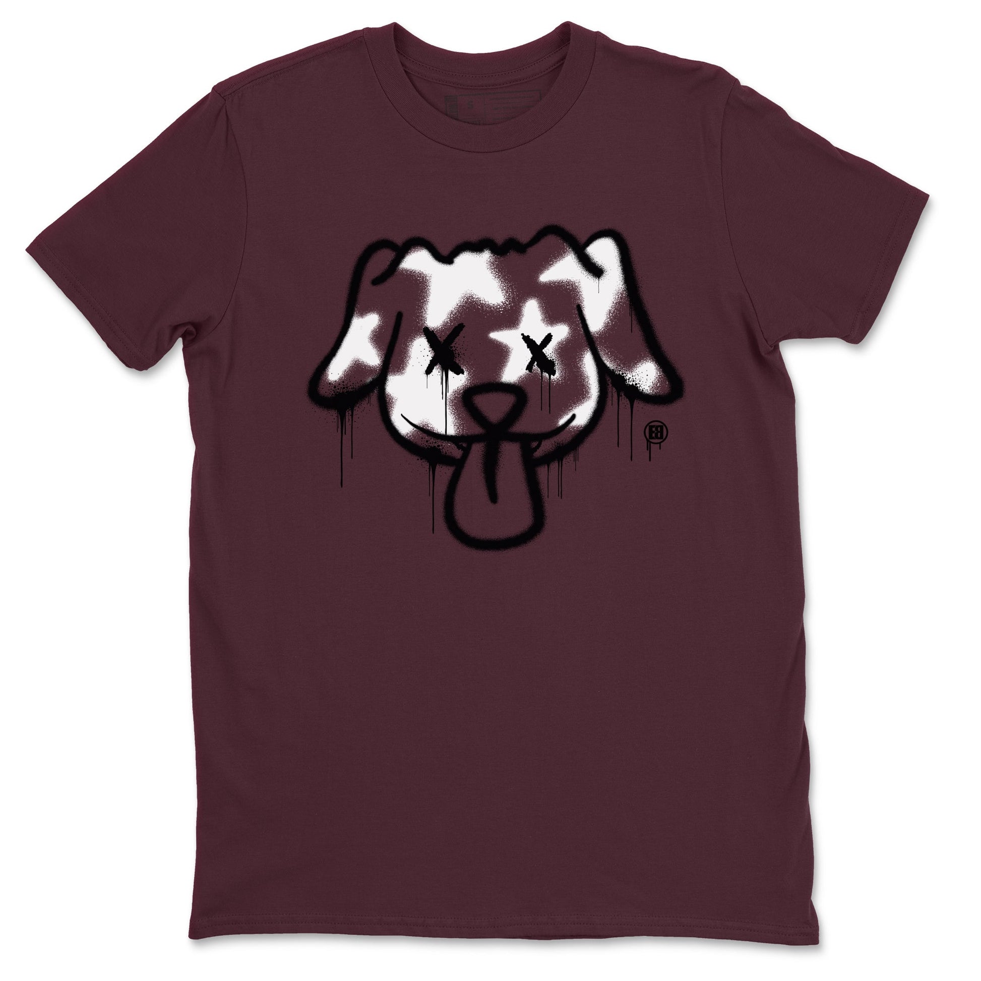 Air Jordan 1 High OG Metallic Burgundy shirts to match jordans Graffiti Dog sneaker match tees Air Jordan 1 Metallic Burgundy SNRT Sneaker Tees streetwear brand Maroon 2 unisex cotton tee