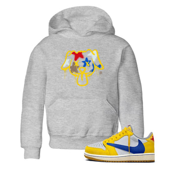 AJ1 Travis Scott Canary shirt to match jordans Graffiti Dog sneaker tees Air Jordan 1 Travis Scott Canary SNRT sneaker release tees baby toddler Heather Grey 1 cotton Shirt