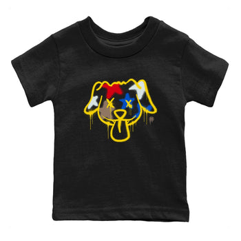 AJ1 Travis Scott Canary shirt to match jordans Graffiti Dog sneaker tees Air Jordan 1 Travis Scott Canary SNRT sneaker release tees baby toddler Black 2 cotton Shirt