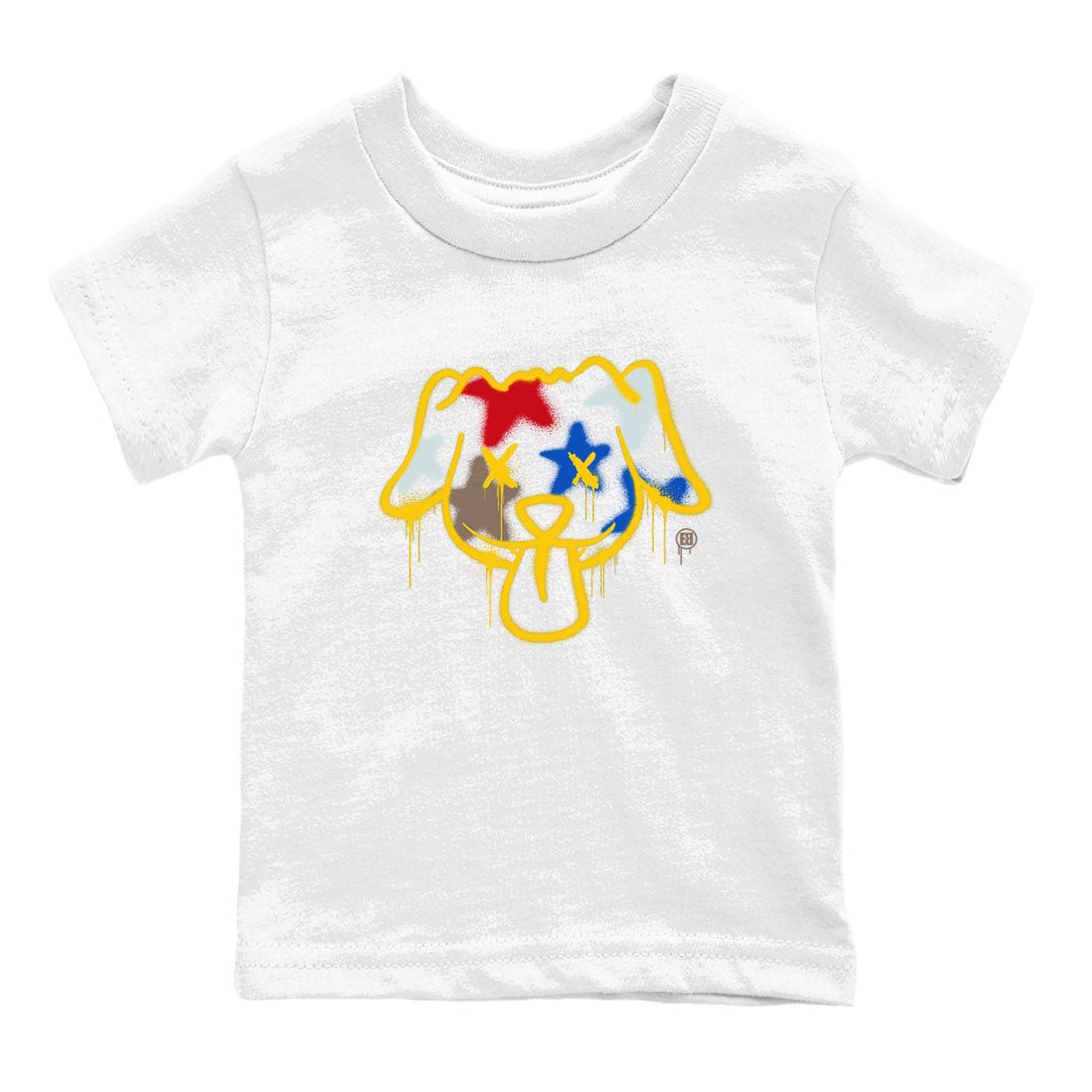 AJ1 Travis Scott Canary shirt to match jordans Graffiti Dog sneaker tees Air Jordan 1 Travis Scott Canary SNRT sneaker release tees baby toddler White 2 cotton Shirt