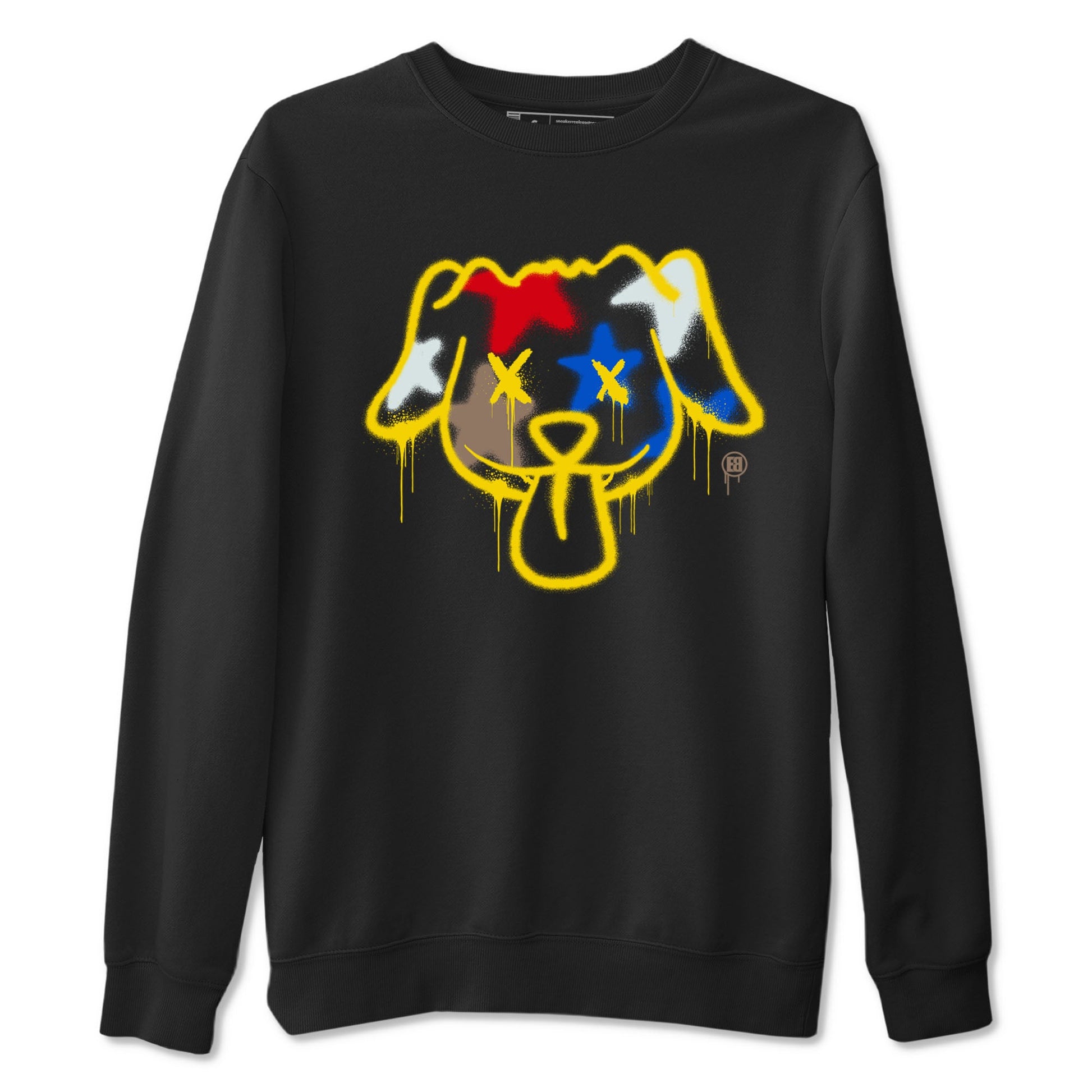 AJ1 Travis Scott Canary shirt to match jordans Graffiti Dog sneaker tees Air Jordan 1 Travis Scott Canary SNRT Sneaker Release Tees unisex cotton Black 2 crew neck shirt