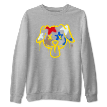 AJ1 Travis Scott Canary shirt to match jordans Graffiti Dog sneaker tees Air Jordan 1 Travis Scott Canary SNRT Sneaker Release Tees unisex cotton Heather Grey 2 crew neck shirt