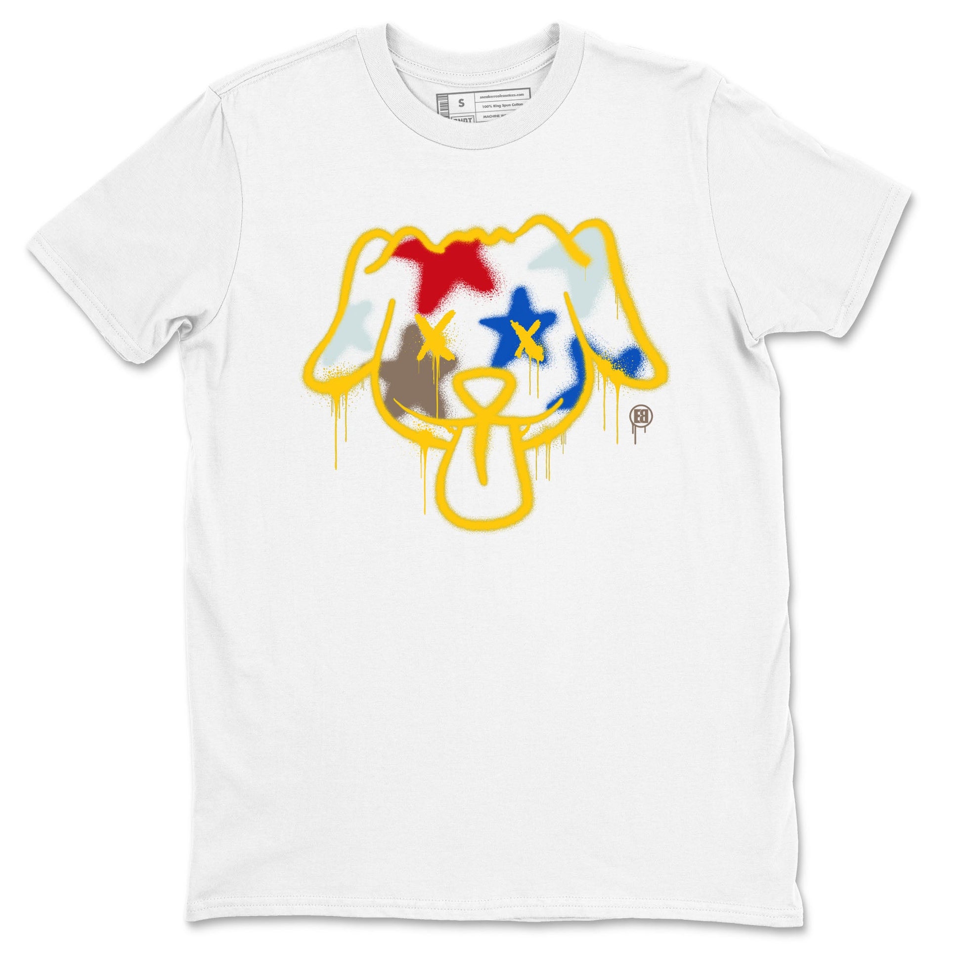 AJ1 Travis Scott Canary shirt to match jordans Graffiti Dog sneaker tees Air Jordan 1 Travis Scott Canary SNRT Sneaker Release Tees unisex cotton White 2 crew neck shirt