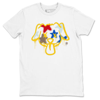AJ1 Travis Scott Canary shirt to match jordans Graffiti Dog sneaker tees Air Jordan 1 Travis Scott Canary SNRT Sneaker Release Tees unisex cotton White 2 crew neck shirt