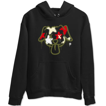 1s Travis Scott Medium Olive shirts to match jordans Graffiti Dog sneaker match tees Air Jordan 1 Travis Scott Medium Olive SNRT Sneaker Tees streetwear brand Black 2 unisex cotton tee