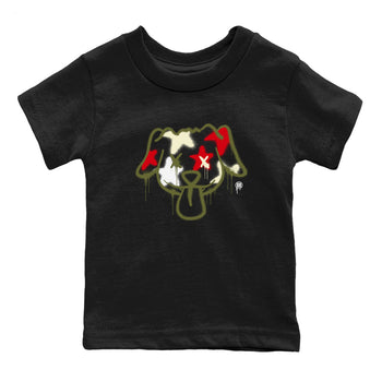 1s Travis Scott Medium Olive shirts to match jordans Graffiti Dog sneaker match tees Air Jordan 1 Travis Scott Medium Olive SNRT Sneaker Tees streetwear brand Baby and Youth Black 2 cotton tee