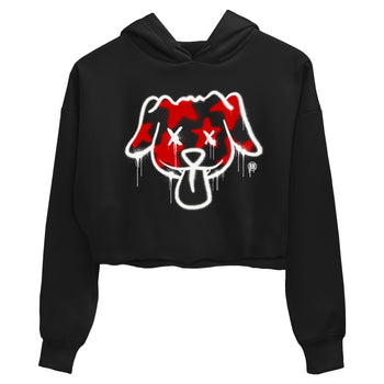11s Bred Velvet shirts to match jordans Graffiti Dog sneaker match tees Air Jordan 11 Bred Velvet match shoes to clothes SNRT Sneaker Tees unisex cotton Black 2 crop tee
