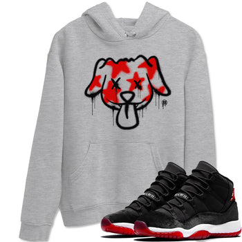 11s Bred Velvet shirts to match jordans Graffiti Dog sneaker match tees Air Jordan 11 Bred Velvet match shoes to clothes SNRT Sneaker Tees unisex cotton Heather Grey 1 shirts