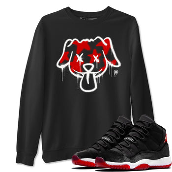 11s Bred Velvet shirts to match jordans Graffiti Dog sneaker match tees Air Jordan 11 Bred Velvet match shoes to clothes SNRT Sneaker Tees unisex cotton Black 1 shirts