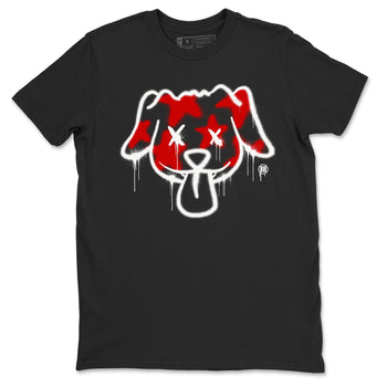11s Bred Velvet shirts to match jordans Graffiti Dog sneaker match tees Air Jordan 11 Bred Velvet match shoes to clothes SNRT Sneaker Tees unisex cotton Black 2 shirts