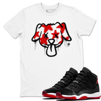 11s Bred Velvet shirts to match jordans Graffiti Dog sneaker match tees Air Jordan 11 Bred Velvet match shoes to clothes SNRT Sneaker Tees unisex cotton White 1 shirts
