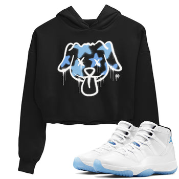 11s Legend Blue shirts to match jordans Graffiti Dog sneaker match tees Air Jordan 11 Legend Blue match shoes to clothes SNRT Sneaker Tees unisex cotton Black 1 crop tee