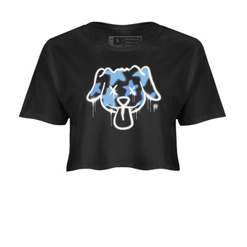 11s Legend Blue shirts to match jordans Graffiti Dog sneaker match tees Air Jordan 11 Legend Blue match shoes to clothes SNRT Sneaker Tees unisex cotton Black 2 crop tee