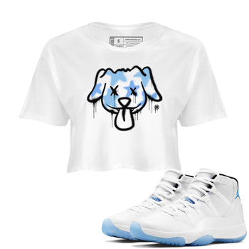 11s Legend Blue shirts to match jordans Graffiti Dog sneaker match tees Air Jordan 11 Legend Blue match shoes to clothes SNRT Sneaker Tees unisex cotton White 1 crop tee