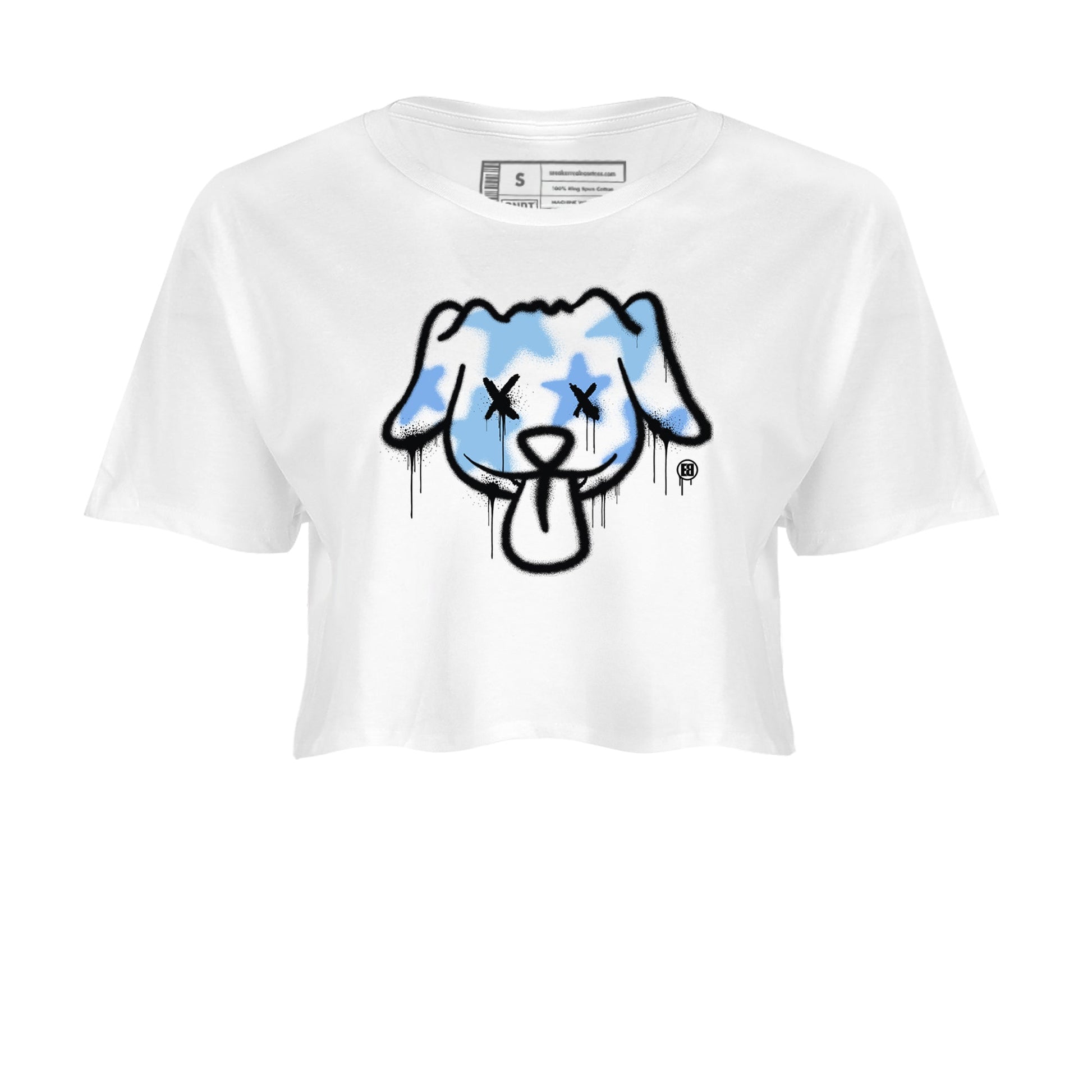 11s Legend Blue shirts to match jordans Graffiti Dog sneaker match tees Air Jordan 11 Legend Blue match shoes to clothes SNRT Sneaker Tees unisex cotton White 2 crop tee