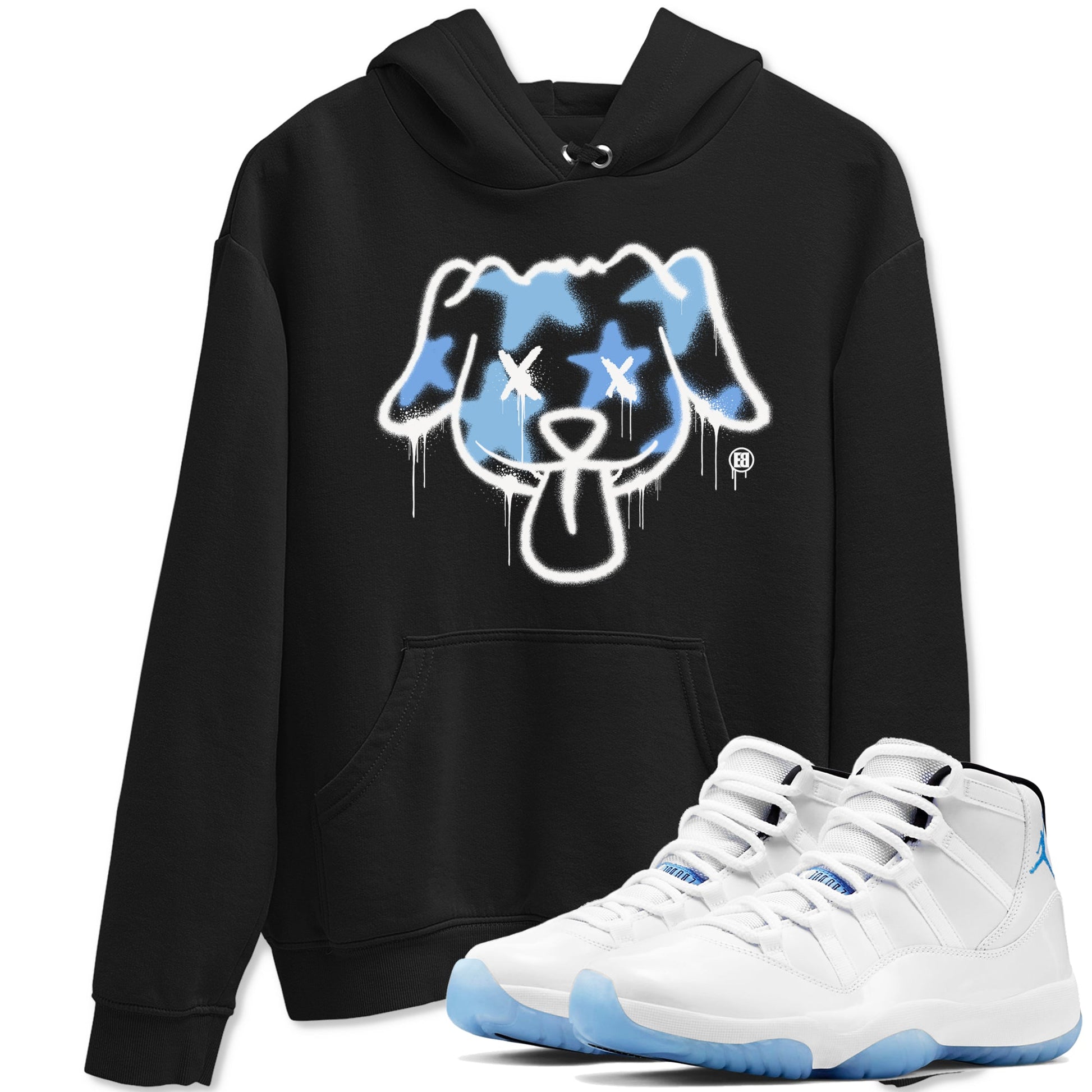 11s Legend Blue shirts to match jordans Graffiti Dog sneaker match tees Air Jordan 11 Legend Blue match shoes to clothes SNRT Sneaker Tees unisex cotton Black 1 shirts