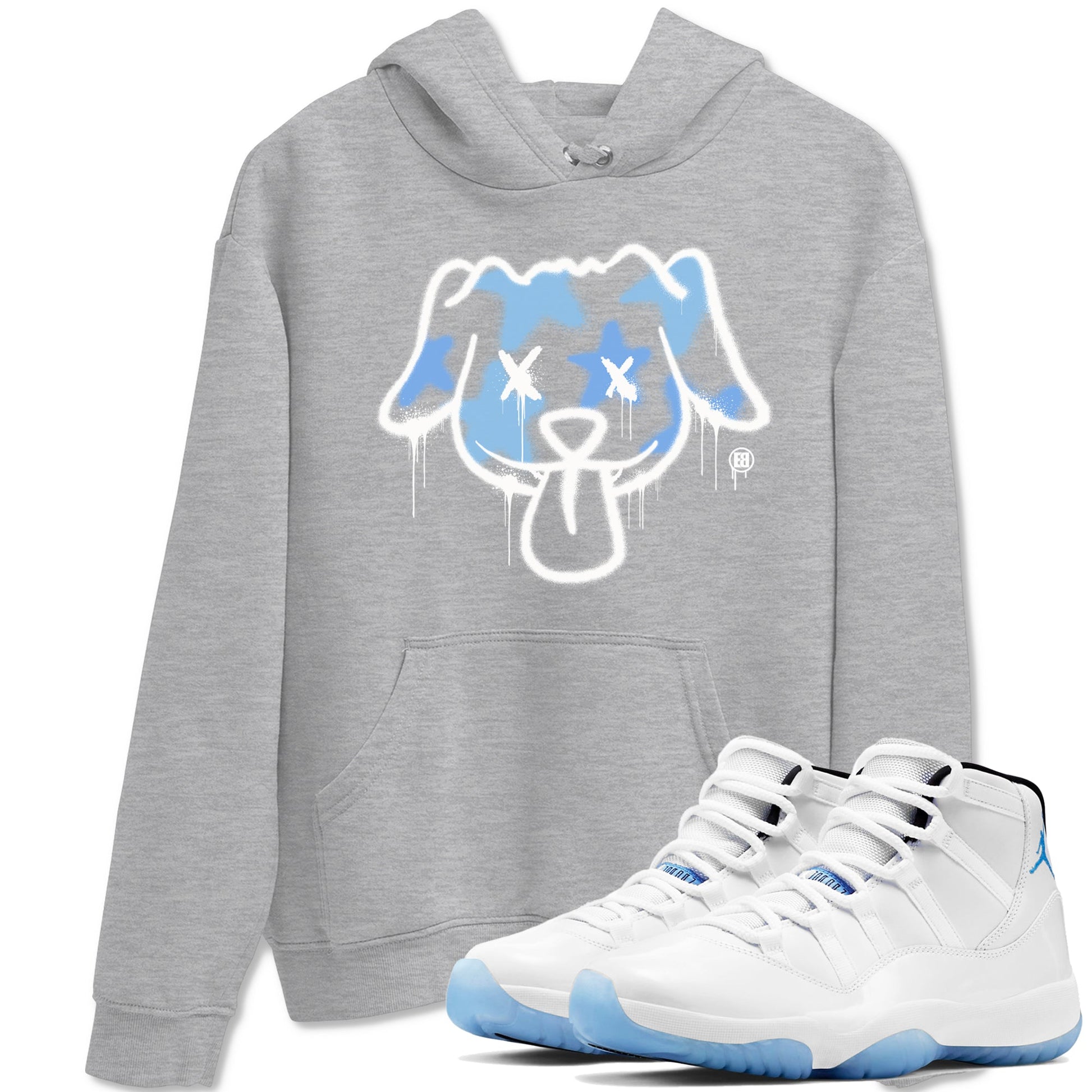11s Legend Blue shirts to match jordans Graffiti Dog sneaker match tees Air Jordan 11 Legend Blue match shoes to clothes SNRT Sneaker Tees unisex cotton Heather Grey 1 shirts