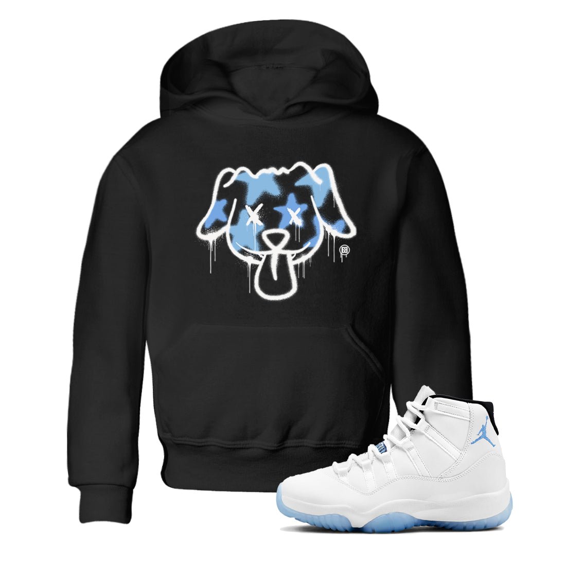 11s Legend Blue shirts to match jordans Graffiti Dog sneaker match tees Air Jordan 11 Legend Blue match shoes to clothes SNRT Sneaker Tees Youth Baby Black 1 tee