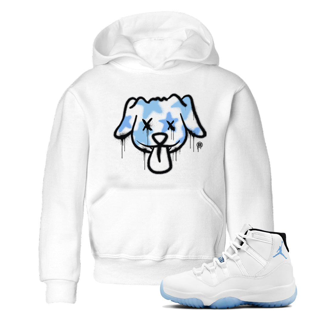 11s Legend Blue shirts to match jordans Graffiti Dog sneaker match tees Air Jordan 11 Legend Blue match shoes to clothes SNRT Sneaker Tees Youth Baby White 1 tee