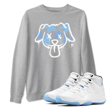 11s Legend Blue shirts to match jordans Graffiti Dog sneaker match tees Air Jordan 11 Legend Blue match shoes to clothes SNRT Sneaker Tees unisex cotton Heather Grey 1 shirts