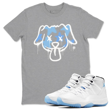 11s Legend Blue shirts to match jordans Graffiti Dog sneaker match tees Air Jordan 11 Legend Blue match shoes to clothes SNRT Sneaker Tees unisex cotton Heather Grey 1 shirts