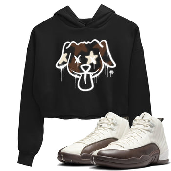 AJ12 Baroque Brown shirts to match jordans Graffiti dog best t shirts to wear with jordans SoleFly x Jordan 12 Baroque Brown match shoes to clothes SNRT Sneaker Tees unisex cotton Black 1 crop tee