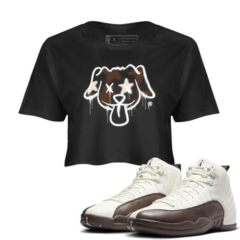 AJ12 Baroque Brown shirts to match jordans Graffiti dog best t shirts to wear with jordans SoleFly x Jordan 12 Baroque Brown match shoes to clothes SNRT Sneaker Tees unisex cotton Black 1 crop tee