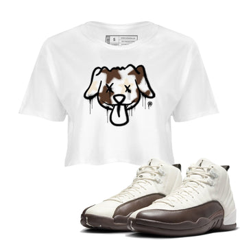 AJ12 Baroque Brown shirts to match jordans Graffiti dog best t shirts to wear with jordans SoleFly x Jordan 12 Baroque Brown match shoes to clothes SNRT Sneaker Tees unisex cotton White 1 crop tee