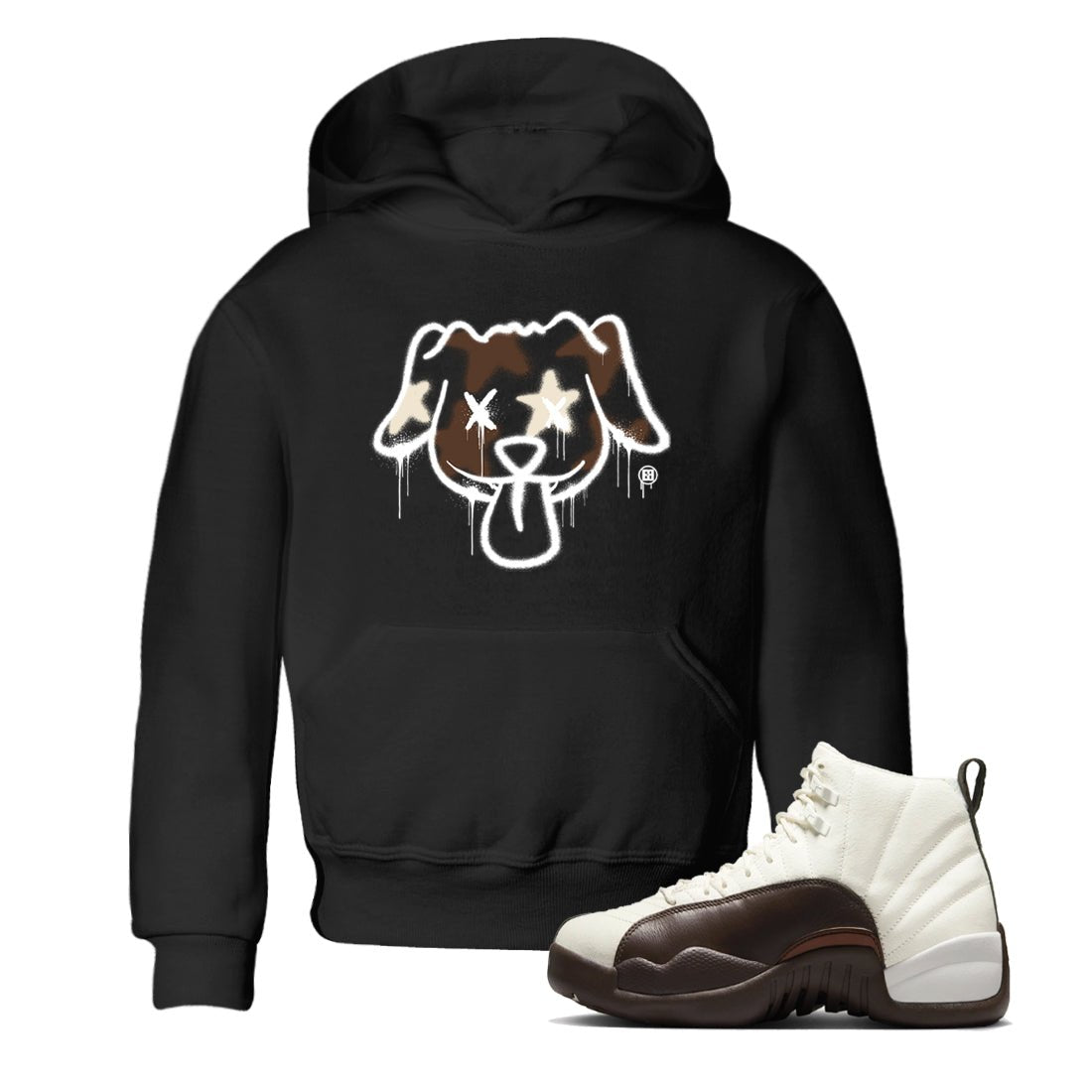 AJ12 Baroque Brown shirts to match jordans Graffiti dog best t shirts to wear with jordans SoleFly x Jordan 12 Baroque Brown match shoes to clothes SNRT Sneaker Tees Youth Baby Black 1 tee