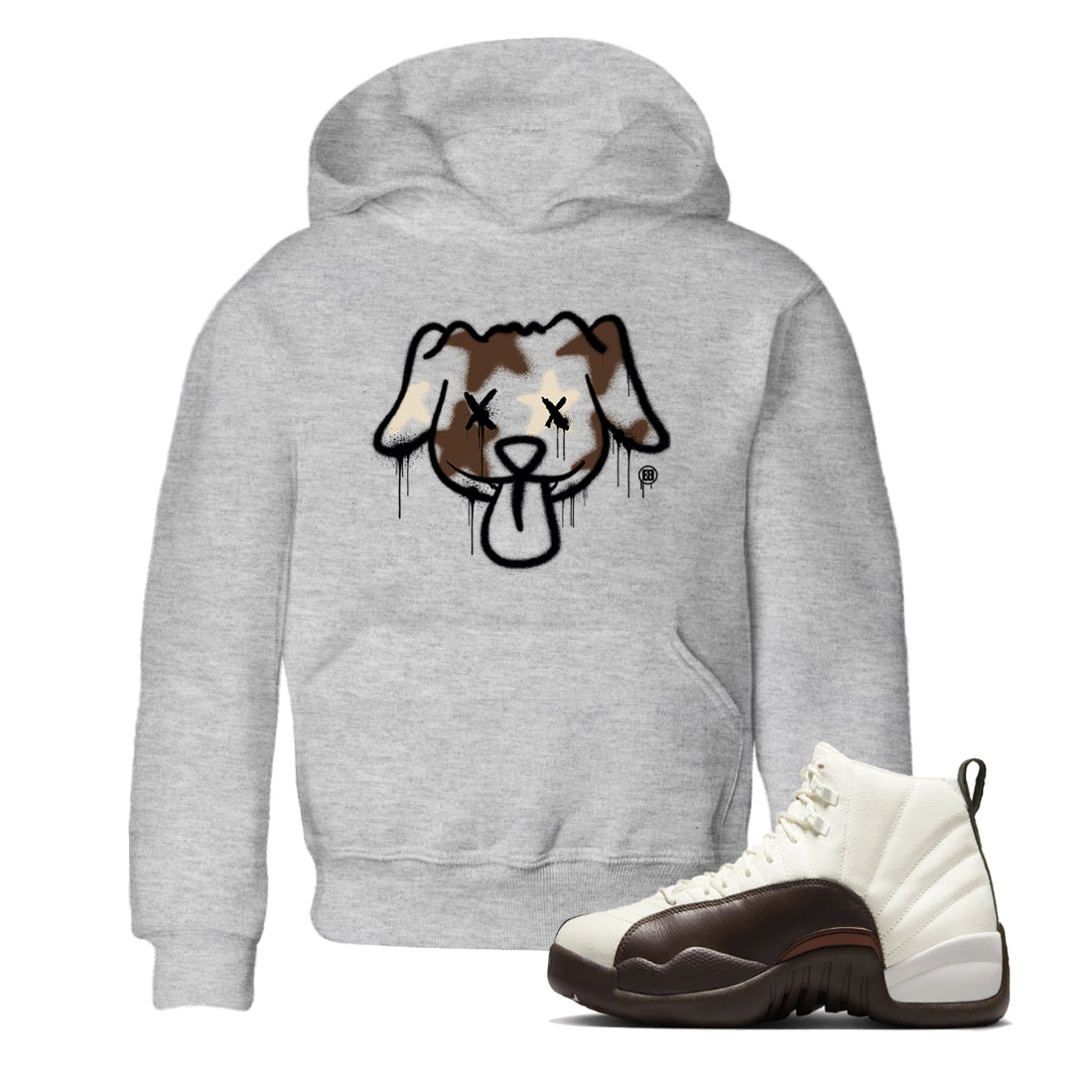 AJ12 Baroque Brown shirts to match jordans Graffiti dog best t shirts to wear with jordans SoleFly x Jordan 12 Baroque Brown match shoes to clothes SNRT Sneaker Tees Youth Baby Heather Grey 1 tee