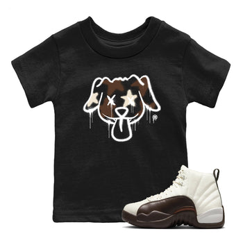 AJ12 Baroque Brown shirts to match jordans Graffiti dog best t shirts to wear with jordans SoleFly x Jordan 12 Baroque Brown match shoes to clothes SNRT Sneaker Tees Youth Baby Black 1 tee