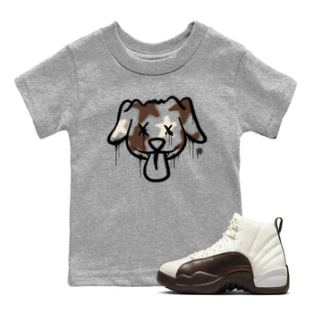 AJ12 Baroque Brown shirts to match jordans Graffiti dog best t shirts to wear with jordans SoleFly x Jordan 12 Baroque Brown match shoes to clothes SNRT Sneaker Tees Youth Baby Heather Grey 1 tee