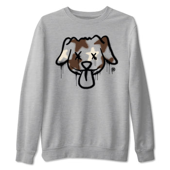 AJ12 Baroque Brown shirts to match jordans Graffiti dog best t shirts to wear with jordans SoleFly x Jordan 12 Baroque Brown match shoes to clothes SNRT Sneaker Tees unisex cotton Heather Grey 2 shirts