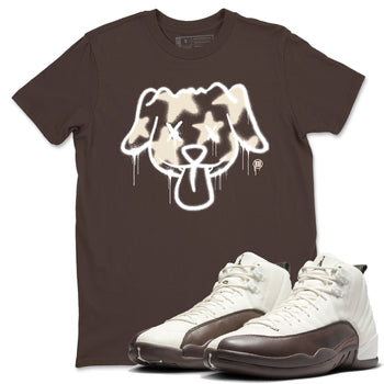 AJ12 Baroque Brown shirts to match jordans Graffiti dog best t shirts to wear with jordans SoleFly x Jordan 12 Baroque Brown match shoes to clothes SNRT Sneaker Tees unisex cotton Dark Chocolate 1 shirts
