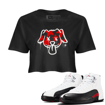Air Jordan 12 Retro Taxi Flip shirts to match jordans Graffiti Dog Spangled Banner T-Shirt for Independence Day sneaker match tees 12s Red Taxi SNRT sneaker release Tees Black 1 crop length shirt