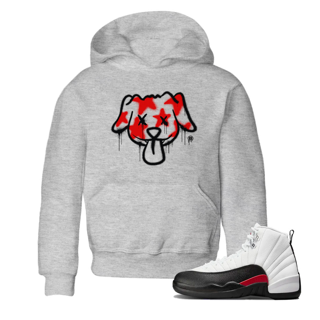 Air Jordan 12 Retro Taxi Flip shirts to match jordans Graffiti Dog Spangled Banner T-Shirt for Independence Day sneaker match tees 12s Red Taxi SNRT sneaker release tees baby toddler Heather Grey 1 cotton Shirt