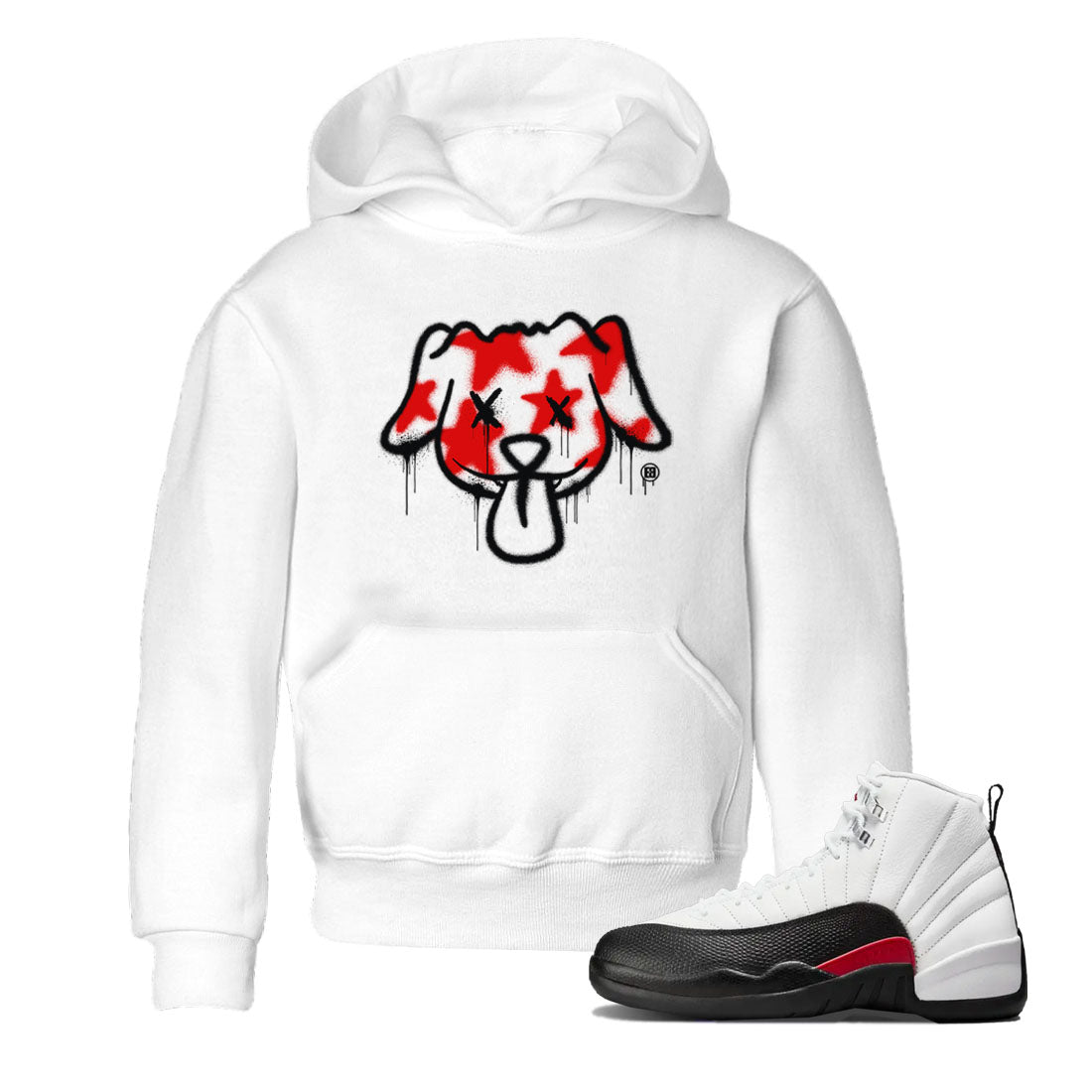 Air Jordan 12 Retro Taxi Flip shirts to match jordans Graffiti Dog Spangled Banner T-Shirt for Independence Day sneaker match tees 12s Red Taxi SNRT sneaker release tees baby toddler White 1 cotton Shirt