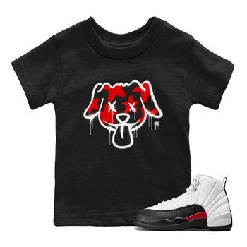 Air Jordan 12 Retro Taxi Flip shirts to match jordans Graffiti Dog Spangled Banner T-Shirt for Independence Day sneaker match tees 12s Red Taxi SNRT sneaker release tees baby toddler Black 1 cotton Shirt