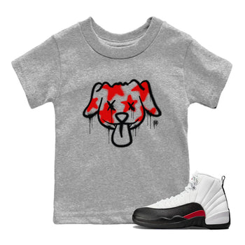 Air Jordan 12 Retro Taxi Flip shirts to match jordans Graffiti Dog Spangled Banner T-Shirt for Independence Day sneaker match tees 12s Red Taxi SNRT sneaker release tees baby toddler Heather Grey 1 cotton Shirt