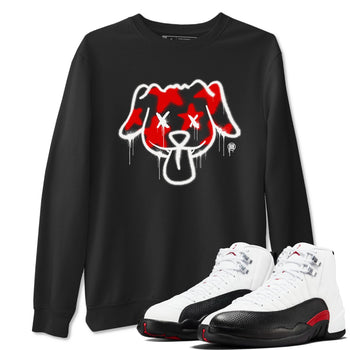 Air Jordan 12 Retro Taxi Flip shirts to match jordans Graffiti Dog Spangled Banner T-Shirt for Independence Day sneaker match tees 12s Red Taxi SNRT sneaker release Tees unisex cotton Black 1 crew neck shirt
