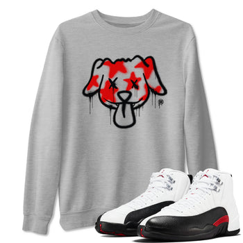Air Jordan 12 Retro Taxi Flip shirts to match jordans Graffiti Dog Spangled Banner T-Shirt for Independence Day sneaker match tees 12s Red Taxi SNRT sneaker release Tees unisex cotton Heather Grey 1 crew neck shirt