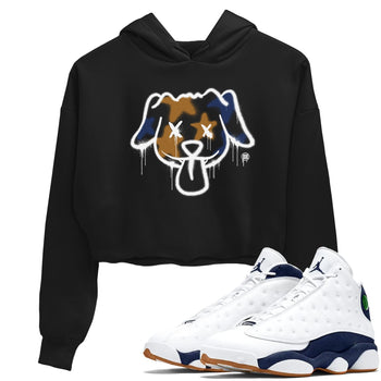 Air Jordan 13 Midnight Navy shirts to match jordans Graffiti Dog sneaker match tees 13 Midnight Navy SNRT Sneaker Release Tees unisex cotton Black 1 Crop Shirts