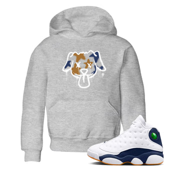 Air Jordan 13 Midnight Navy shirts to match jordans Graffiti Dog sneaker match tees 13 Midnight Navy SNRT Sneaker Release Tees Youth Baby Heather Grey 1 crew neck shirts