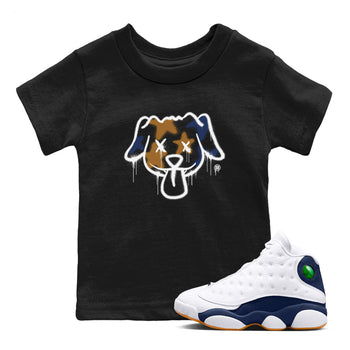 Air Jordan 13 Midnight Navy shirts to match jordans Graffiti Dog sneaker match tees 13 Midnight Navy SNRT Sneaker Release Tees Youth Baby Black 1 crew neck shirts