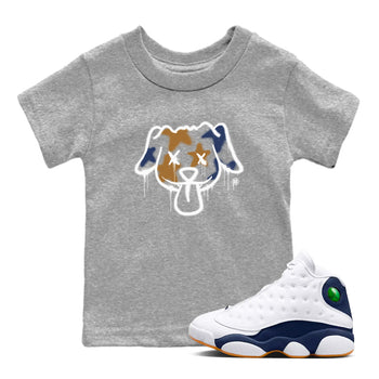 Air Jordan 13 Midnight Navy shirts to match jordans Graffiti Dog sneaker match tees 13 Midnight Navy SNRT Sneaker Release Tees Youth Baby Heather Grey 1 crew neck shirts