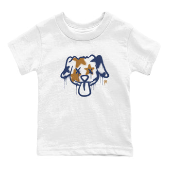 Air Jordan 13 Midnight Navy shirts to match jordans Graffiti Dog sneaker match tees 13 Midnight Navy SNRT Sneaker Release Tees Youth Baby White 2 crew neck shirts