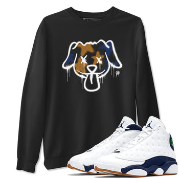 Air Jordan 13 Midnight Navy shirts to match jordans Graffiti Dog sneaker match tees 13 Midnight Navy SNRT Sneaker Release Tees unisex cotton Black 1 crew neck shirts