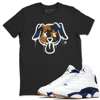 Air Jordan 13 Midnight Navy shirts to match jordans Graffiti Dog sneaker match tees 13 Midnight Navy SNRT Sneaker Release Tees unisex cotton Black 1 crew neck shirts
