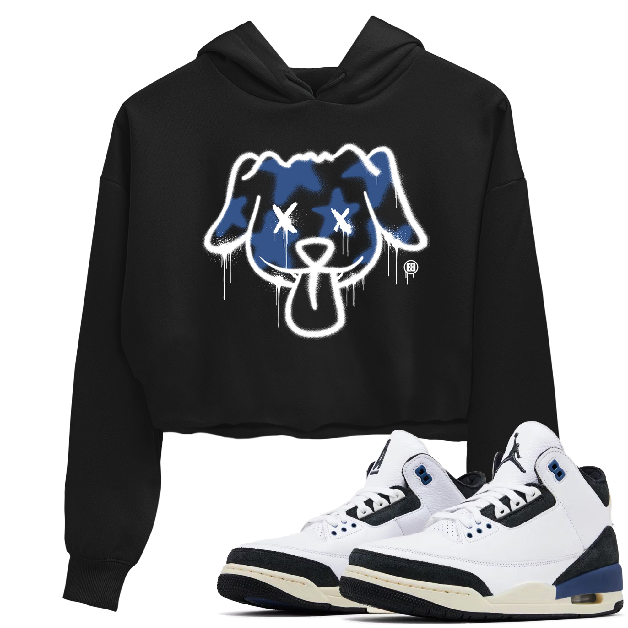 A Ma Maniere Air Jordan 3 Diffused Blue shirts to match jordans Graffiti Dog graphic tee Jordan 3 For The Love best t-shirts to wear with jordans SNRT Sneaker Tees unisex cotton Black 1 crop tee